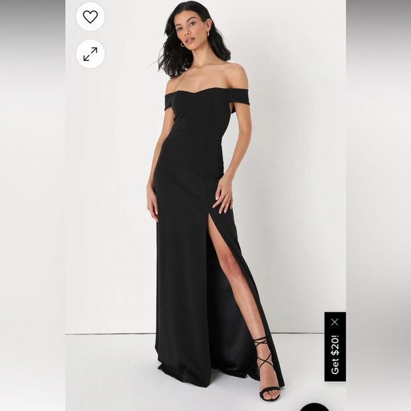 Lulus Dresses & Skirts - Lulus off the shoulder black maxi dress